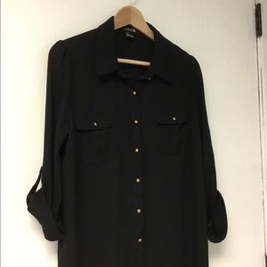 Black button up dress